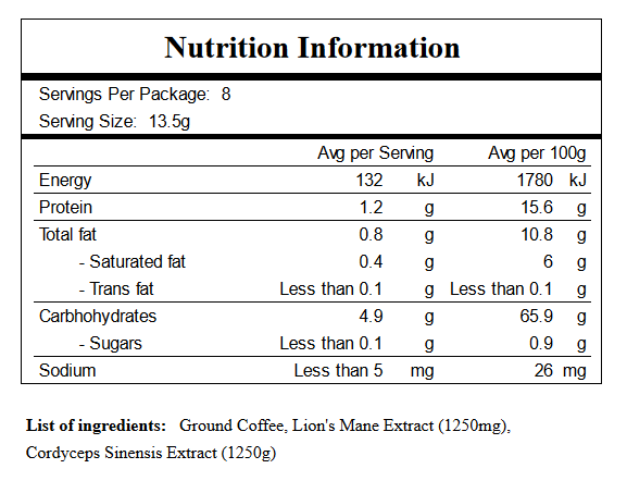 Brain Power Coffee Bags with Lion's Mane and Cordyceps Mushrooms
